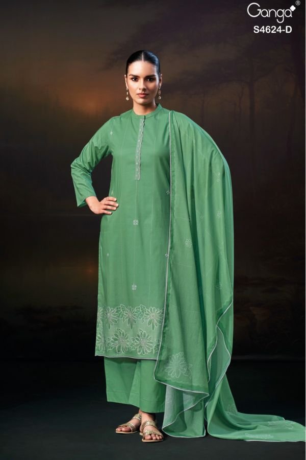 Ganga Fashion Elsya S4624 Premium Cotton Ladies Suit S4624-D