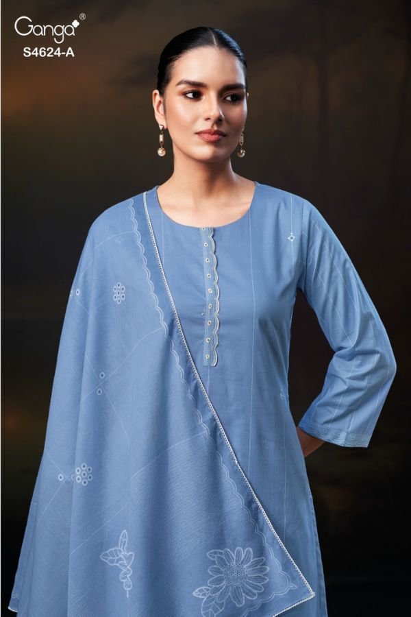 Ganga Fashion Elsya S4624 Premium Cotton Ladies Suit S4624-A