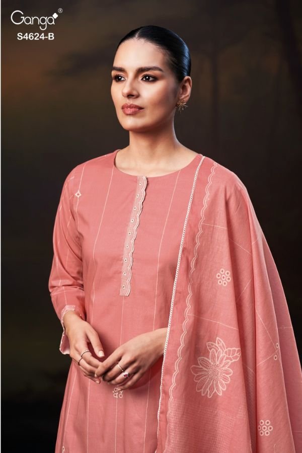 Ganga Fashion Elsya S4624 Premium Cotton Ladies Suit S4624-B