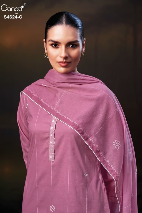 Ganga Fashion Elsya S4624 Premium Cotton Ladies Suit S4624-C