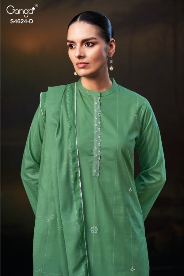 Ganga Fashion Elsya S4624 Premium Cotton Ladies Suit S4624-D