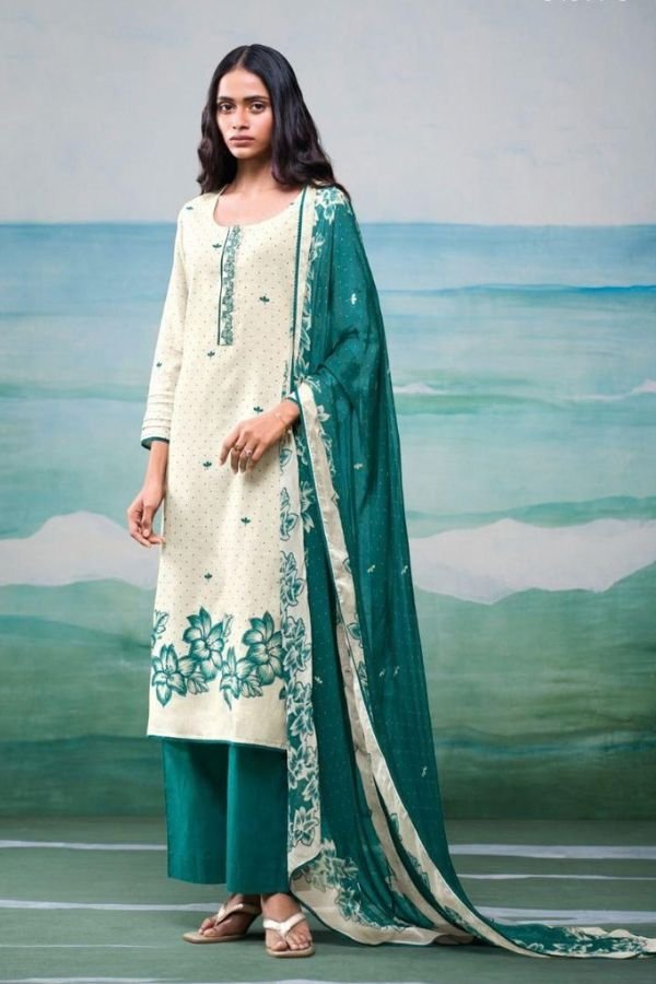 Ganga Fashion Elysha S4511 Cotton Linen Ladies Suit S4511-C