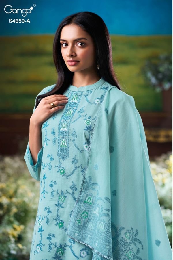 Ganga Fashion Emelina S4659 Cotton Ladies Suit S4659-A