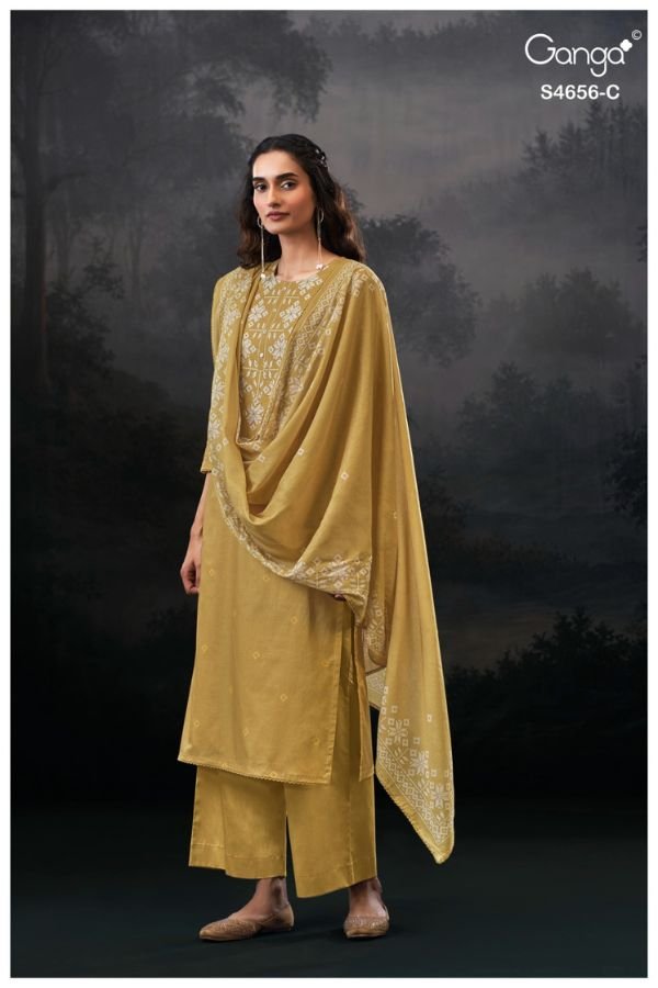 Ganga Fashion Evaira S4656 Cotton Ladies Suit S4656-C