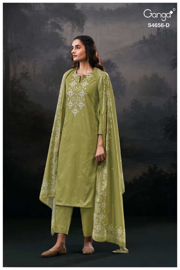 Ganga Fashion Evaira S4656 Cotton Ladies Suit S4656-D