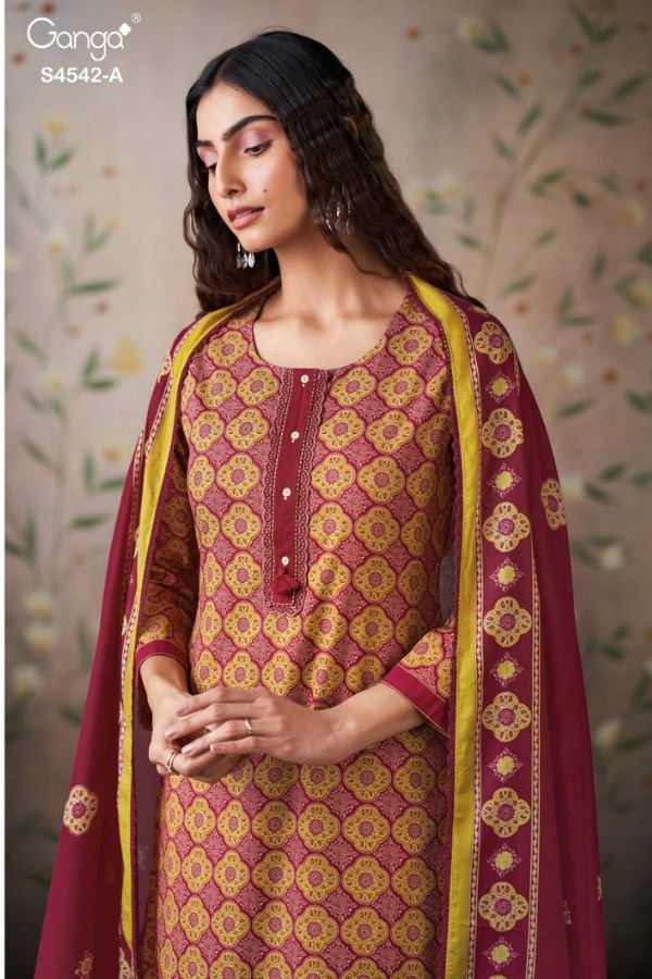 Ganga Fashion Feava S4542 Cotton Ladies Suit S4542-A