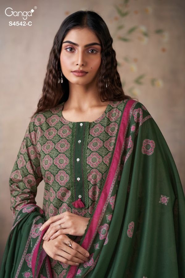 Ganga Fashion Feava S4542 Cotton Ladies Suit S4542-C