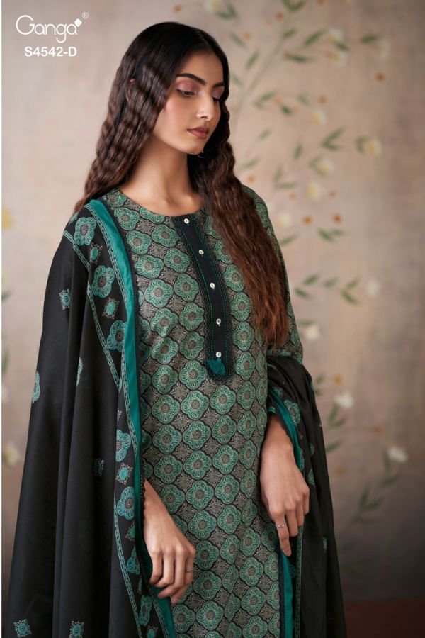 Ganga Fashion Feava S4542 Cotton Ladies Suit S4542-D