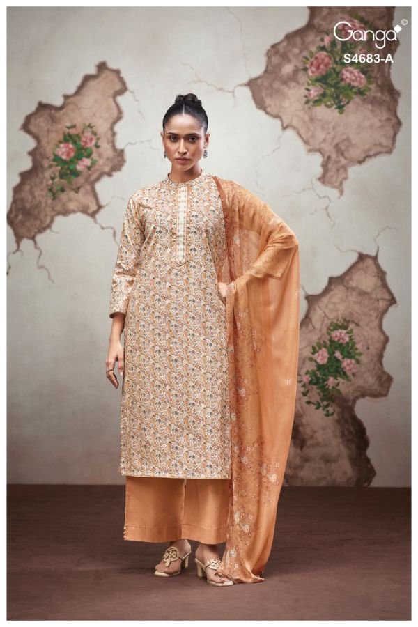Ganga Fashion Ferial S4683 Cotton Ladies Suit S4683-A