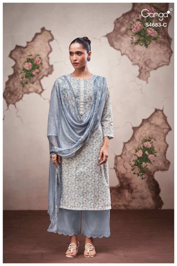 Ganga Fashion Ferial S4683 Cotton Ladies Suit S4683-C