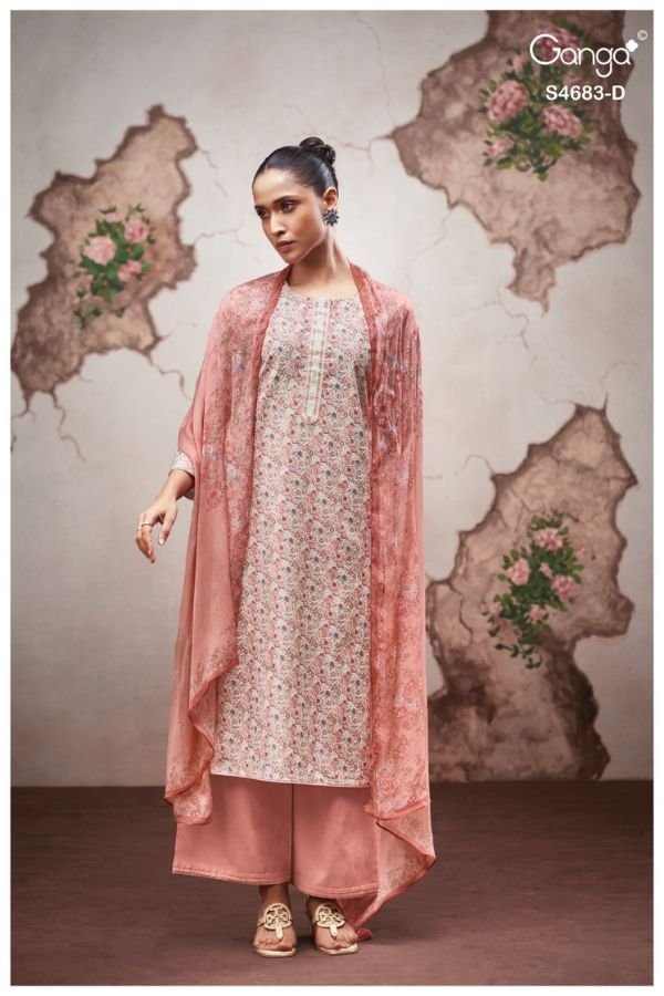Ganga Fashion Ferial S4683 Cotton Ladies Suit S4683-D