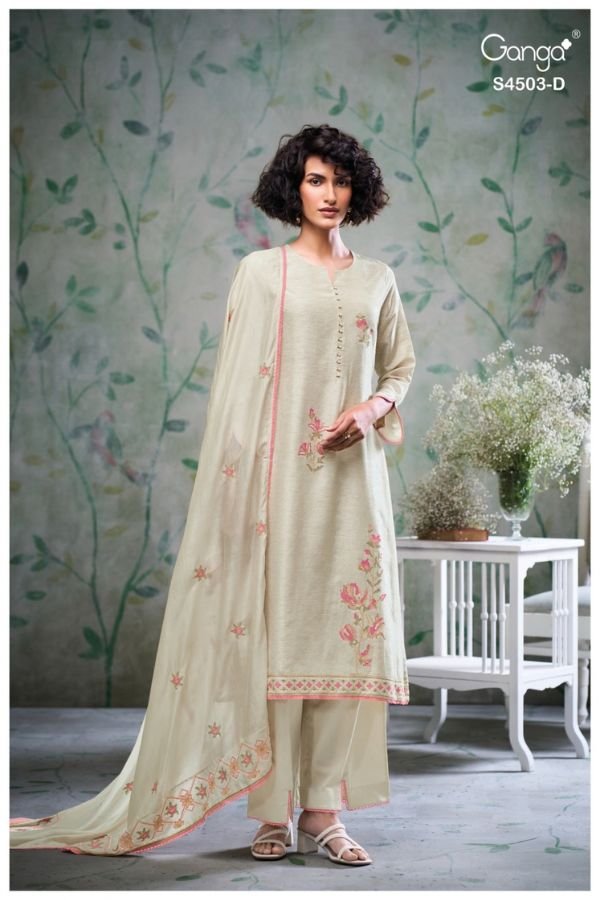 Ganga Fashion Fivya S4503 Silk Ladies Suit S4503-D