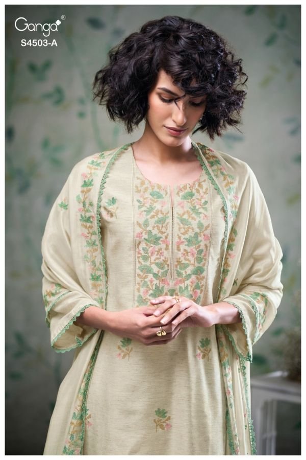 Ganga Fashion Fivya S4503 Silk Ladies Suit S4503-A