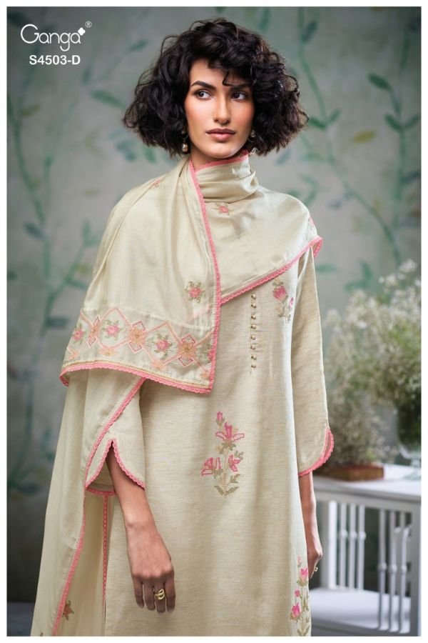Ganga Fashion Fivya S4503 Silk Ladies Suit S4503-D