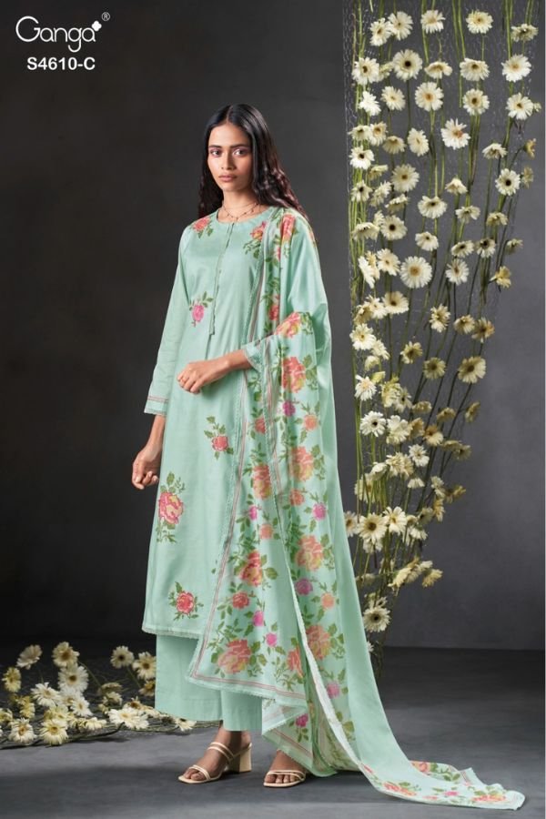 Ganga Fashion Florie S4610 Cotton Ladies Suit S4610-C