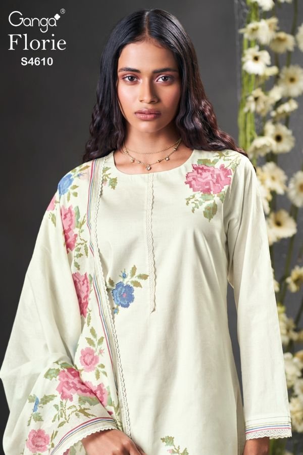 Ganga Fashion Florie S4610 Cotton Ladies Suit S4610-D
