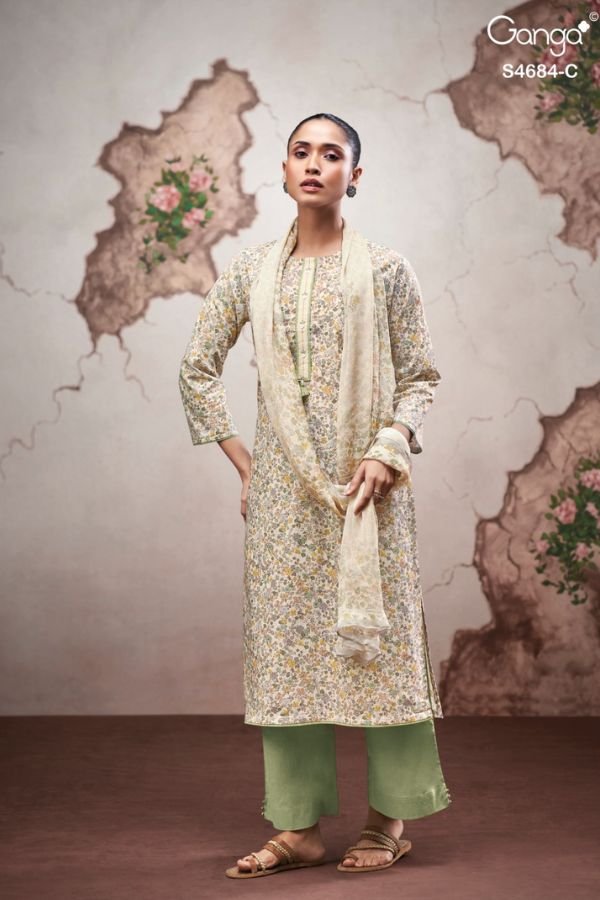 Ganga Fashion Grevia S4684 Cotton Ladies Suit S4684-C