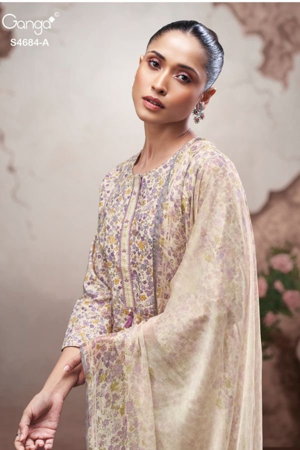 Ganga Fashion Grevia S4684 Cotton Ladies Suit S4684-A
