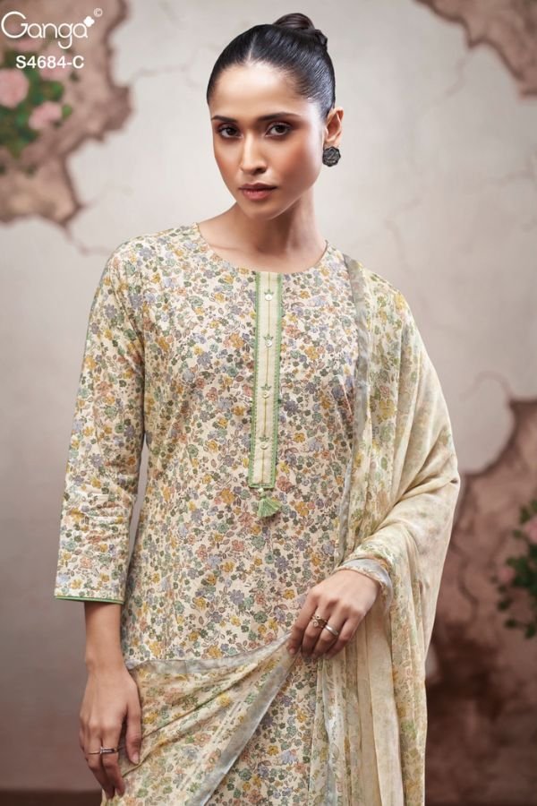 Ganga Fashion Grevia S4684 Cotton Ladies Suit S4684-C
