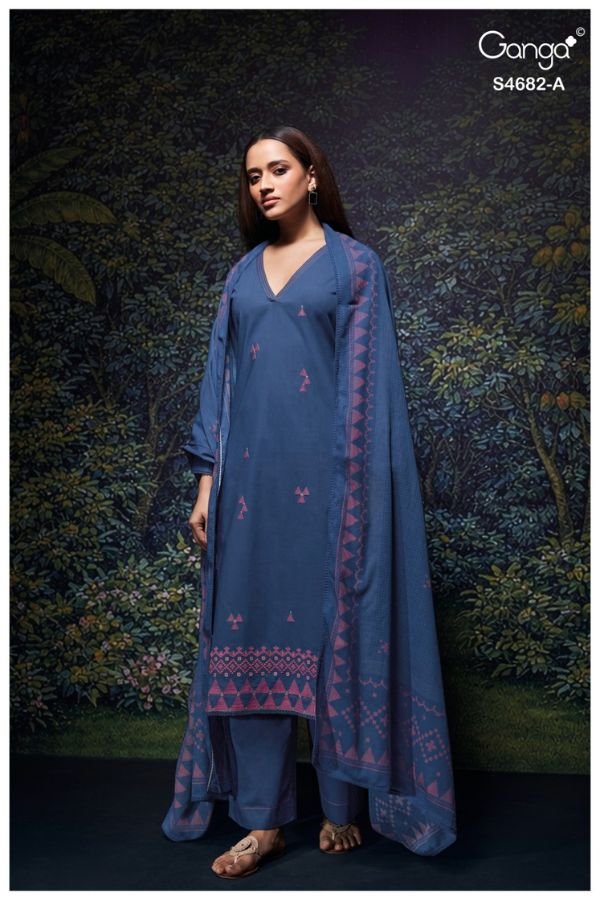 Ganga Fashion Ivaera S4682 Cotton Ladies Suit S4682-A