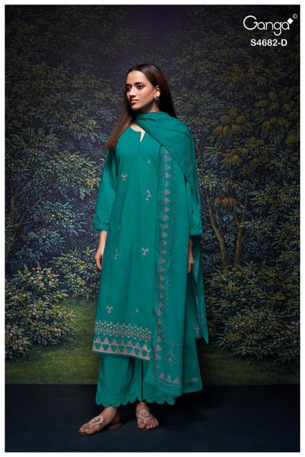 Ganga Fashion Ivaera S4682 Cotton Ladies Suit S4682-D