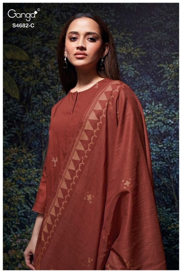 Ganga Fashion Ivaera S4682 Cotton Ladies Suit S4682-C