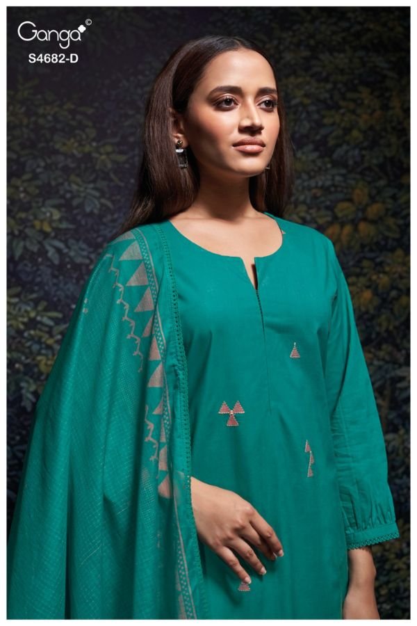 Ganga Fashion Ivaera S4682 Cotton Ladies Suit S4682-D