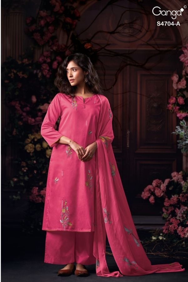 Ganga Fashion Ivenza S4704 Cotton Satin Ladies Suit S4704-A