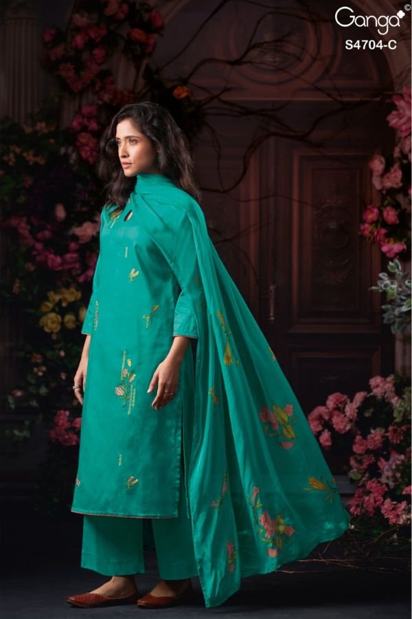 Ganga Fashion Ivenza S4704 Cotton Satin Ladies Suit S4704-C