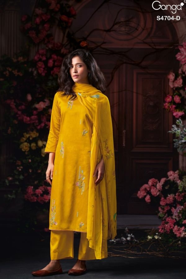 Ganga Fashion Ivenza S4704 Cotton Satin Ladies Suit S4704-D