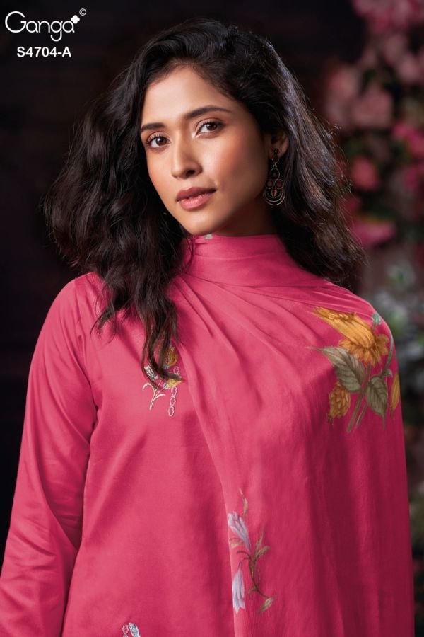 Ganga Fashion Ivenza S4704 Cotton Satin Ladies Suit S4704-A
