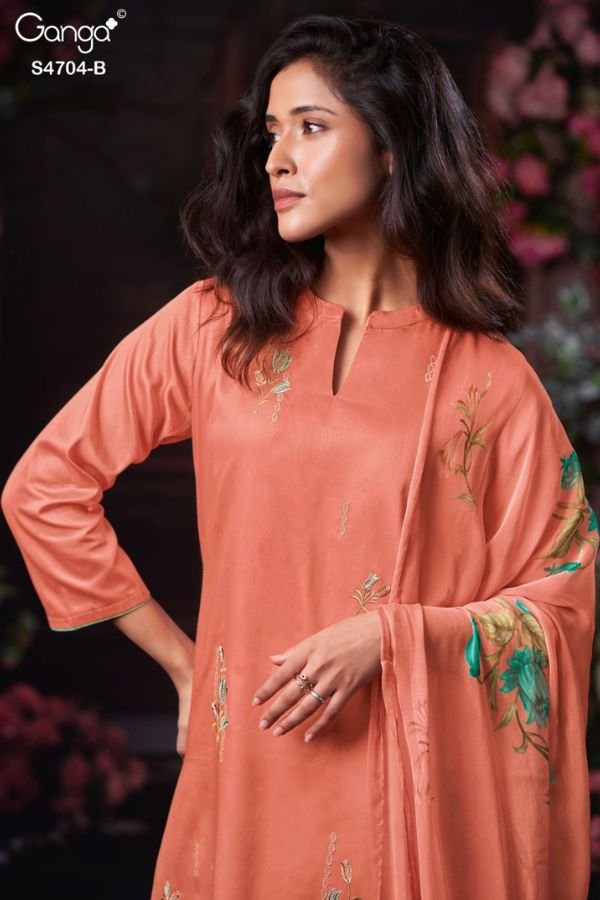 Ganga Fashion Ivenza S4704 Cotton Satin Ladies Suit S4704-B