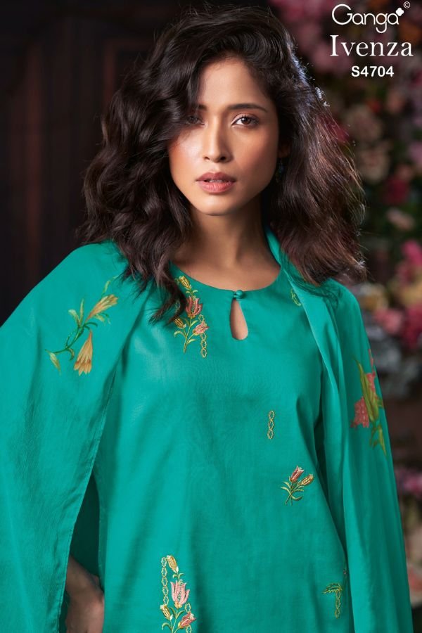 Ganga Fashion Ivenza S4704 Cotton Satin Ladies Suit S4704-C
