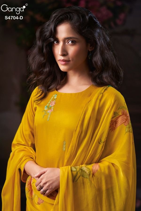 Ganga Fashion Ivenza S4704 Cotton Satin Ladies Suit S4704-D