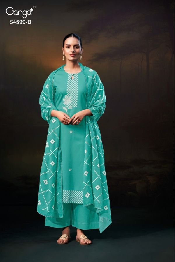 Ganga Fashion Iylae S4599 Premium Cotton Ladies Suit S4599-B