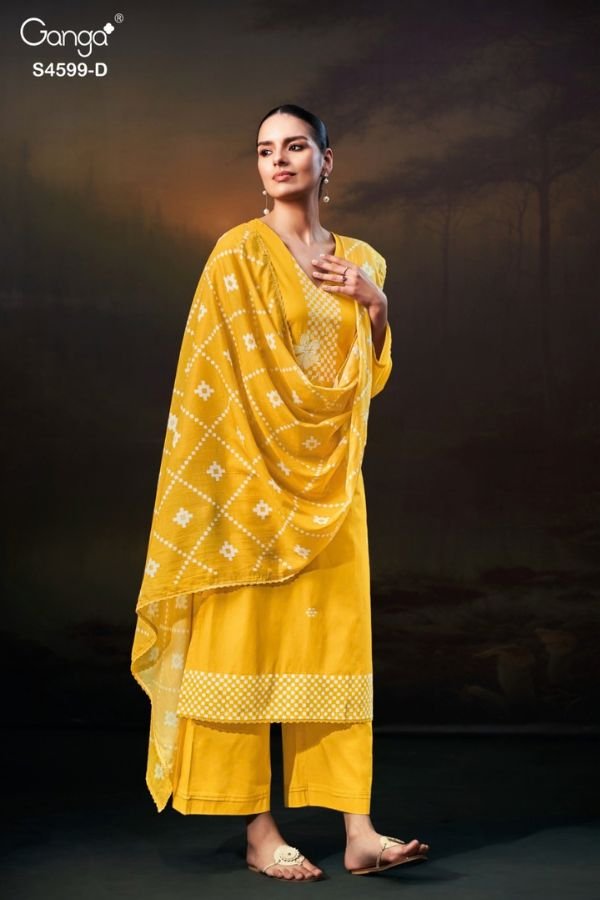 Ganga Fashion Iylae S4599 Premium Cotton Ladies Suit S4599-D