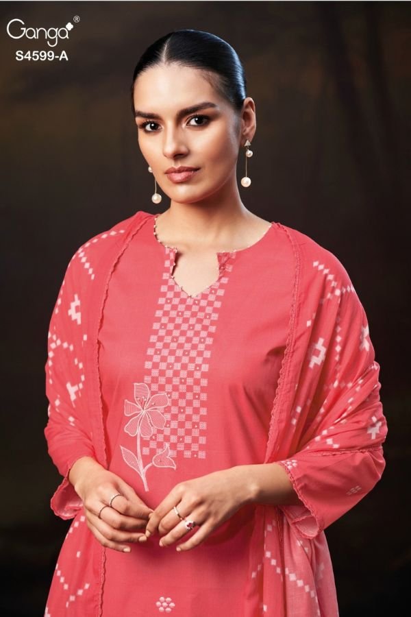 Ganga Fashion Iylae S4599 Premium Cotton Ladies Suit S4599-A