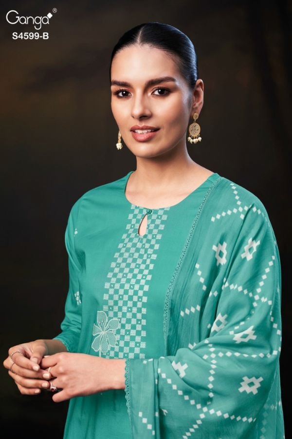 Ganga Fashion Iylae S4599 Premium Cotton Ladies Suit S4599-B