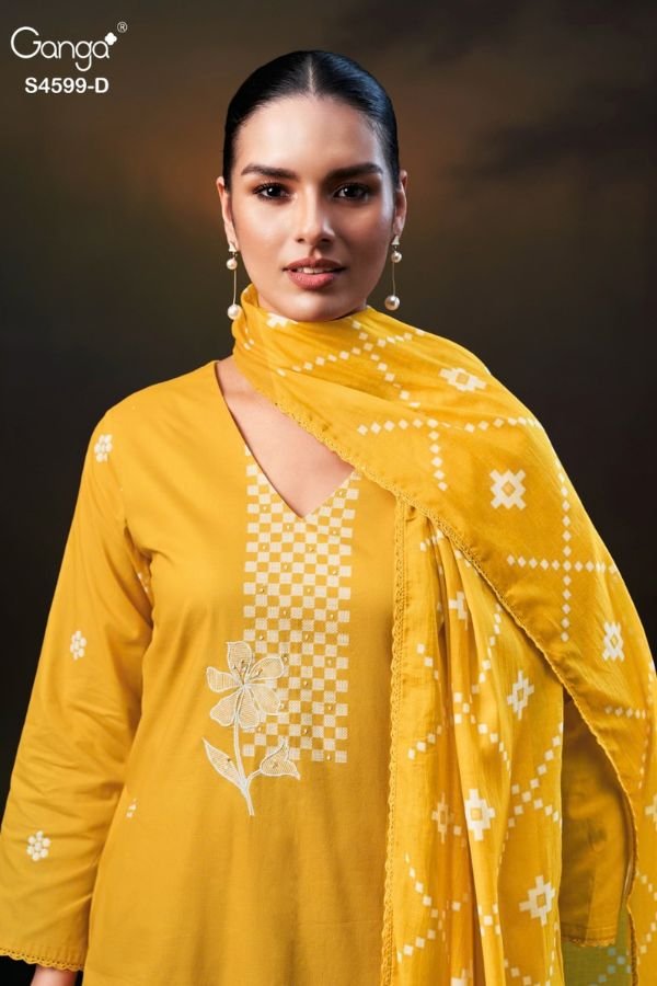 Ganga Fashion Iylae S4599 Premium Cotton Ladies Suit S4599-D