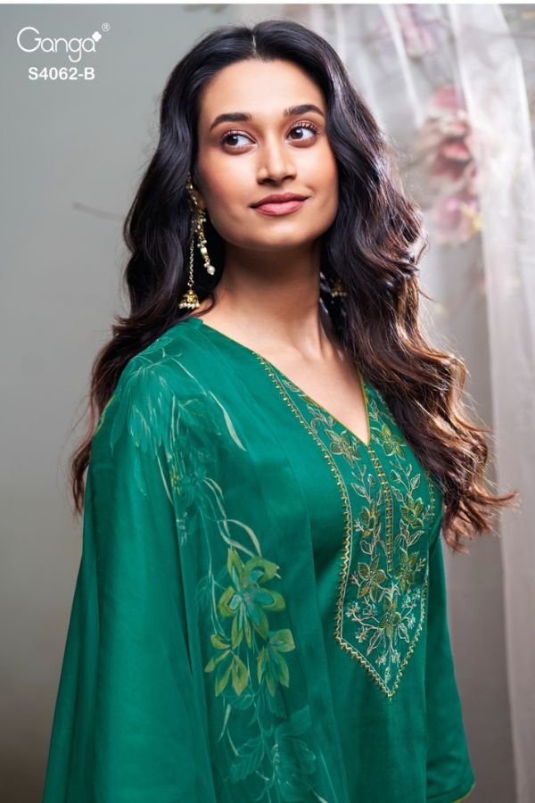 Ganga Fashion Izyra S4062 Cotton Satin Ladies Suit S4062-B