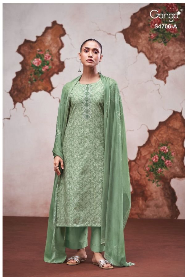 Ganga Fashion Jixie S4706 Premium Cotton Suit S4706-A