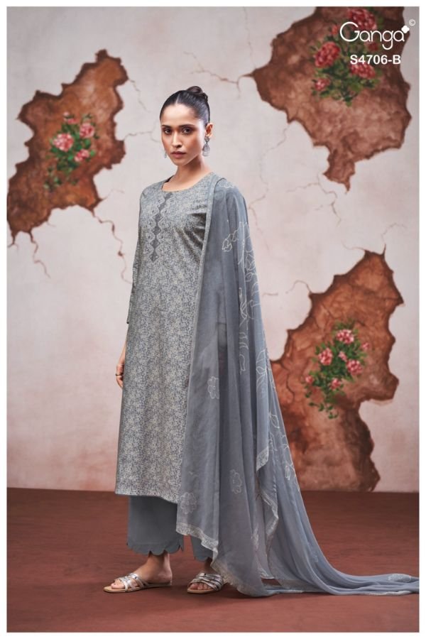 Ganga Fashion Jixie S4706 Premium Cotton Suit S4706-B