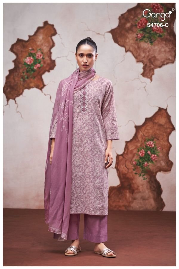 Ganga Fashion Jixie S4706 Premium Cotton Suit S4706-C