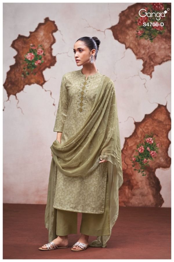 Ganga Fashion Jixie S4706 Premium Cotton Suit S4706-D