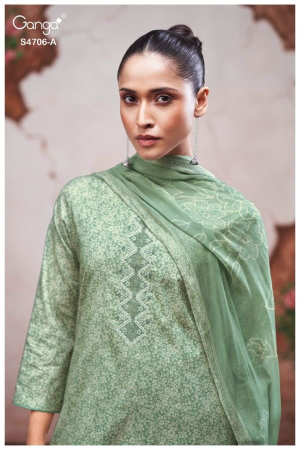 Ganga Fashion Jixie S4706 Premium Cotton Suit S4706-A
