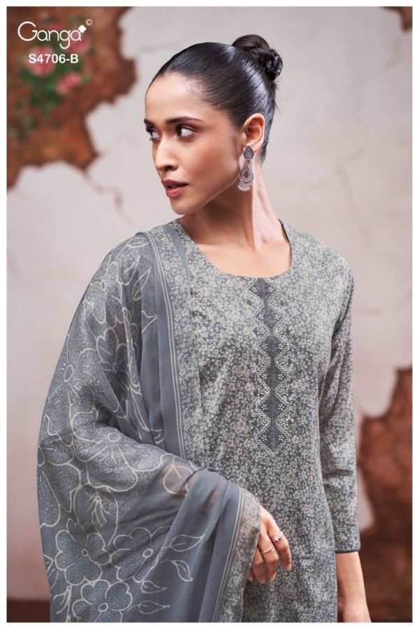 Ganga Fashion Jixie S4706 Premium Cotton Suit S4706-B
