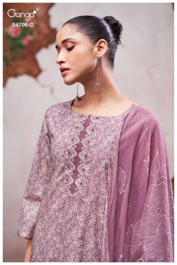 Ganga Fashion Jixie S4706 Premium Cotton Suit S4706-C