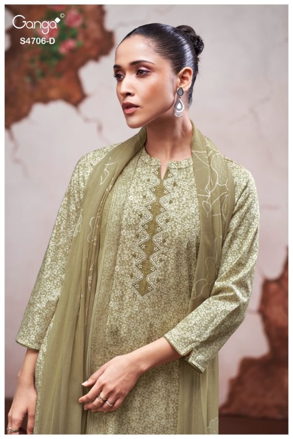 Ganga Fashion Jixie S4706 Premium Cotton Suit S4706-D