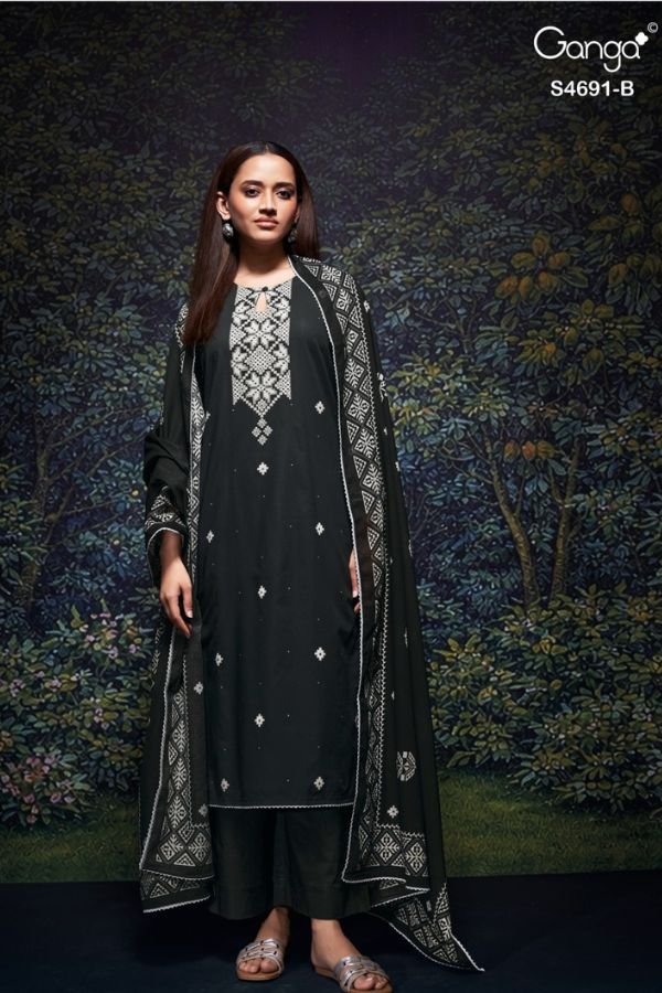 Ganga Fashion Juvira S4691 Premium Cotton Suit S4691-B