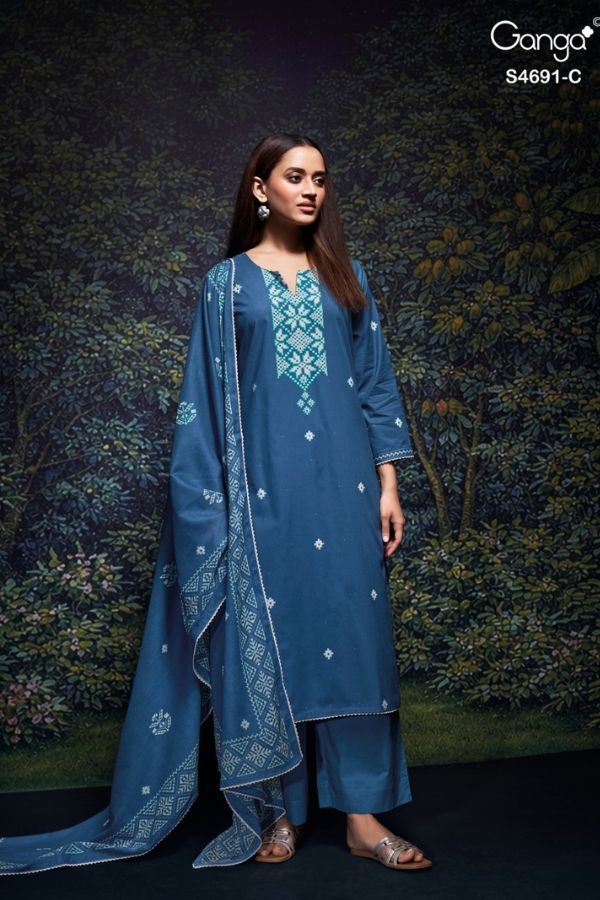 Ganga Fashion Juvira S4691 Premium Cotton Suit S4691-C